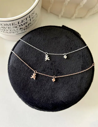 Merry Shop Silver Teddy Bear Bracelet 925 Silver Women's Daily