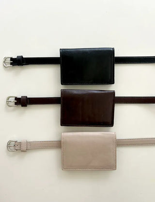 Merry Shop Belt Bag & Card Holder Set Suede Women's