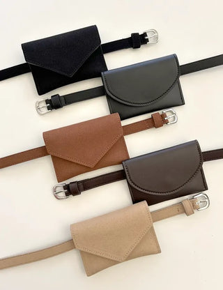 Merry Shop Belt Bag & Card Holder Set Suede Women's