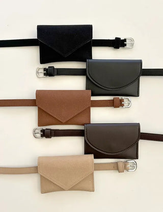 Merry Shop Belt Bag & Card Holder Set Suede Women's
