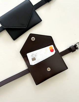Merry Shop Belt Bag & Card Holder Set Suede Women's