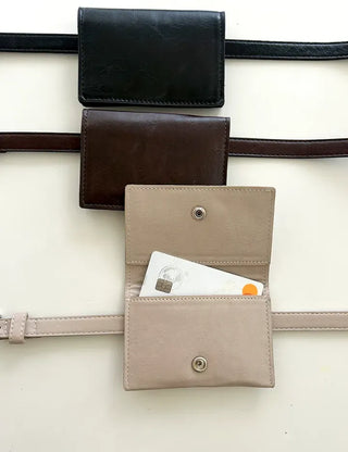 Merry Shop Belt Bag & Card Holder Set Suede Women's