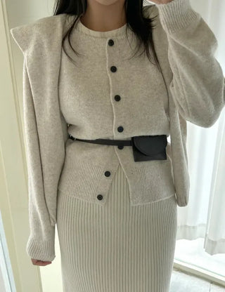 Merry Shop Belt Bag & Card Holder Set Suede Women's