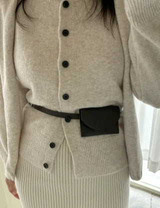 Merry Shop Belt Bag & Card Holder Set Suede Women's