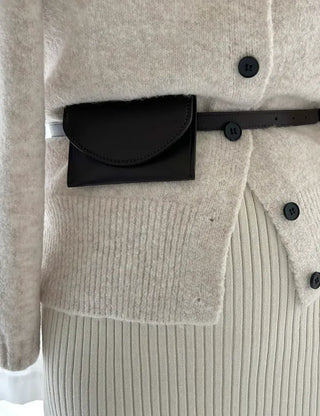 Merry Shop Belt Bag & Card Holder Set Suede Women's