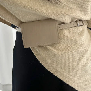 Merry Shop Belt Bag & Card Holder Set Suede Women's
