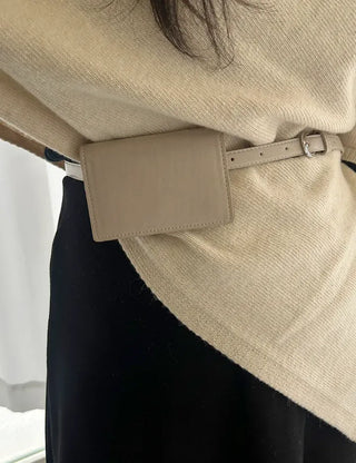 Merry Shop Belt Bag & Card Holder Set Suede Women's
