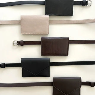Merry Shop Belt Bag & Card Holder Set Suede Women's