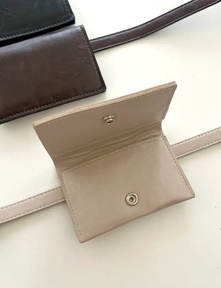 Merry Shop Belt Bag & Card Holder Set Suede Women's