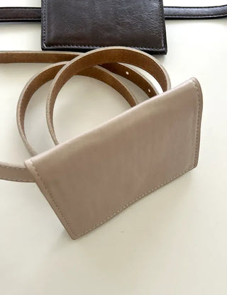 Merry Shop Belt Bag & Card Holder Set Suede Women's
