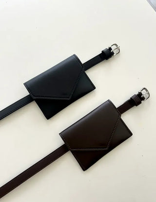 Merry Shop Belt Bag & Card Holder Set Suede Women's