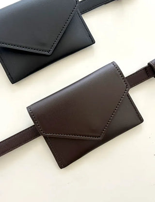 Merry Shop Belt Bag & Card Holder Set Suede Women's