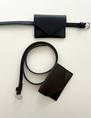 Merry Shop Belt Bag & Card Holder Set Suede Women's