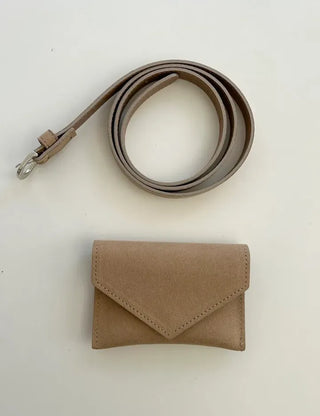 Merry Shop Belt Bag & Card Holder Set Suede Women's