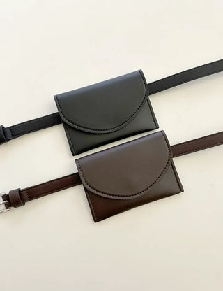 Merry Shop Belt Bag & Card Holder Set Suede Women's