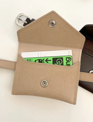 Merry Shop Belt Bag & Card Holder Set Suede Women's