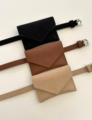 Merry Shop Belt Bag & Card Holder Set Suede Women's