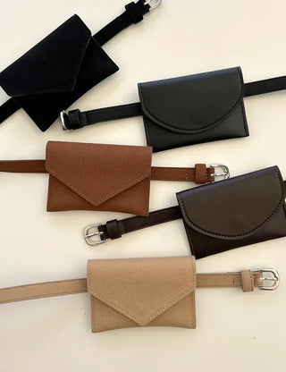 Merry Shop Belt Bag & Card Holder Set Suede Women's