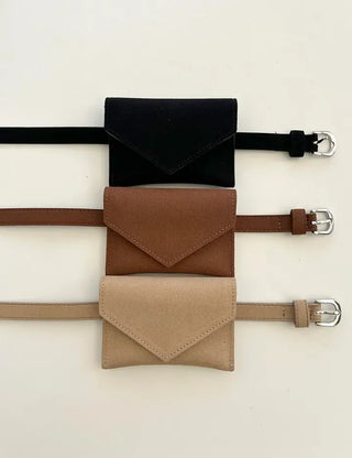 Merry Shop Belt Bag & Card Holder Set Suede Women's