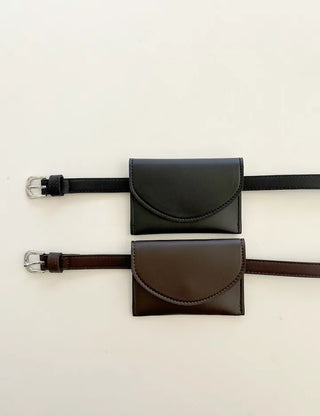 Merry Shop Belt Bag & Card Holder Set Suede Women's