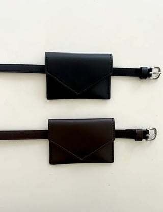 Merry Shop Belt Bag & Card Holder Set Suede Women's
