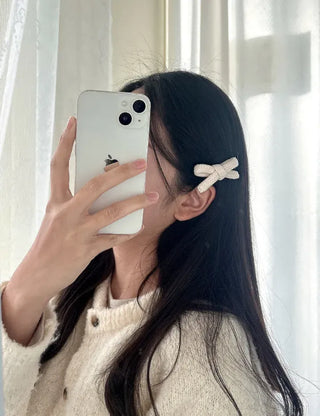 1+1 Set Knitted Ribbon Mini Hair Clip
