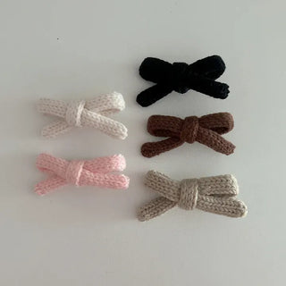 1+1 Set Knitted Ribbon Mini Hair Clip