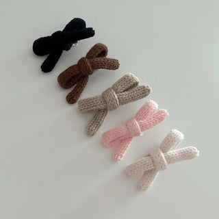 1+1 Set Knitted Ribbon Mini Hair Clip