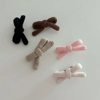 1+1 Set Knitted Ribbon Mini Hair Clip