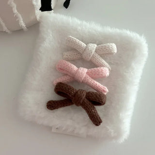1+1 Set Knitted Ribbon Mini Hair Clip