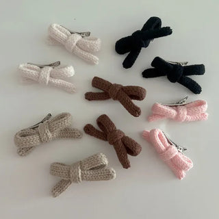 1+1 Set Knitted Ribbon Mini Hair Clip