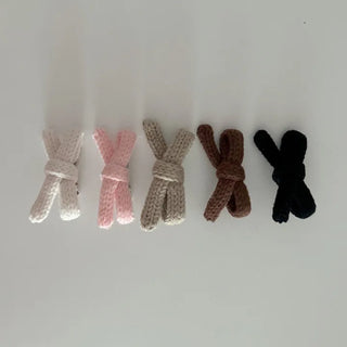 1+1 Set Knitted Ribbon Mini Hair Clip
