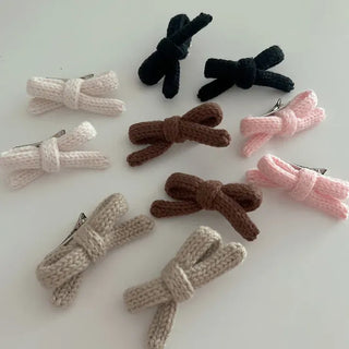 1+1 Set Knitted Ribbon Mini Hair Clip