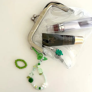 Merry Shop Flower Petal Bead Keyring Four-Leaf Clover Phone Strap