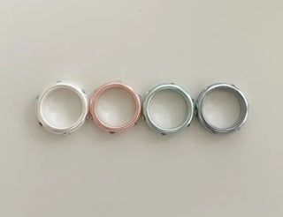 Merry Shop Pearl Ring Cubic Bold Friendship Ring Layered
