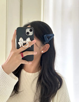 Mary Shop Hair snap clip velvet ribbon bangs autumn
