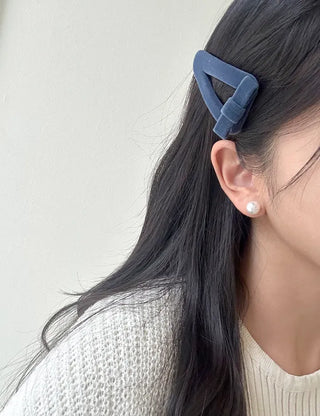 Mary Shop Hair snap clip velvet ribbon bangs autumn