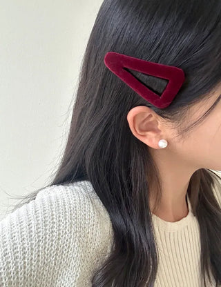Mary Shop Hair snap clip velvet ribbon bangs autumn