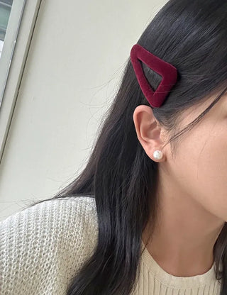 Mary Shop Hair snap clip velvet ribbon bangs autumn