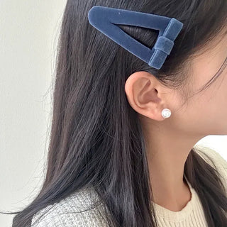 Mary Shop Hair snap clip velvet ribbon bangs autumn