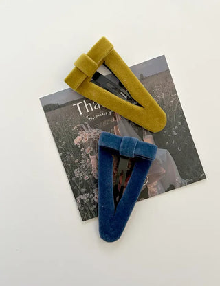 Mary Shop Hair snap clip velvet ribbon bangs autumn