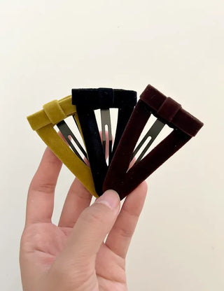 Mary Shop Hair snap clip velvet ribbon bangs autumn
