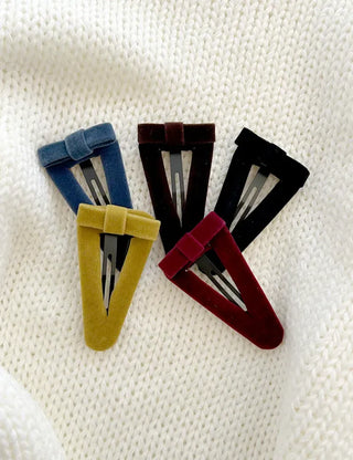 Mary Shop Hair snap clip velvet ribbon bangs autumn