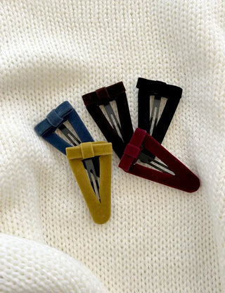 Mary Shop Hair snap clip velvet ribbon bangs autumn