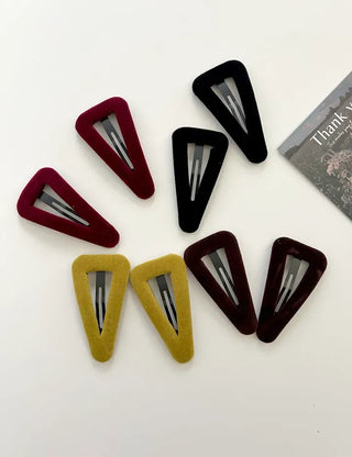 Mary Shop Hair snap clip velvet ribbon bangs autumn