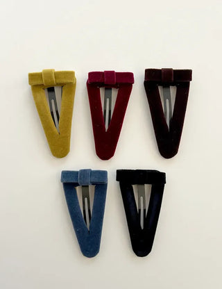Mary Shop Hair snap clip velvet ribbon bangs autumn