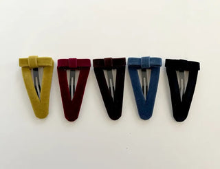 Mary Shop Hair snap clip velvet ribbon bangs autumn