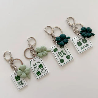 Merry Shop Lucky Keyholder Four-Leaf Clover Acrylic Keyring