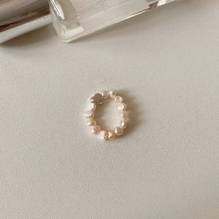 Merry Shop Pearl Ring Silver 925 Freshwater Pearl Women's Friendship Ring