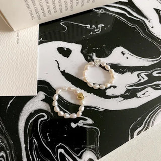 Merry Shop Pearl Ring Silver 925 Freshwater Pearl Women's Friendship Ring